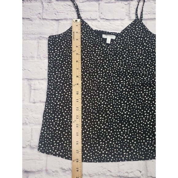 ABOUND Women's Size Small Black Ivory Dot Print Chiffon V-Neck Camisole Tank Top - Picture 5 of 6